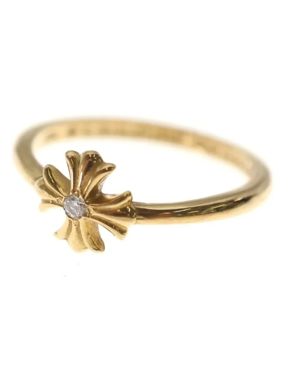 Chrome Hearts 22k Bubblgm CH Pls Dia Bubblegum CH Plus Gold Ring